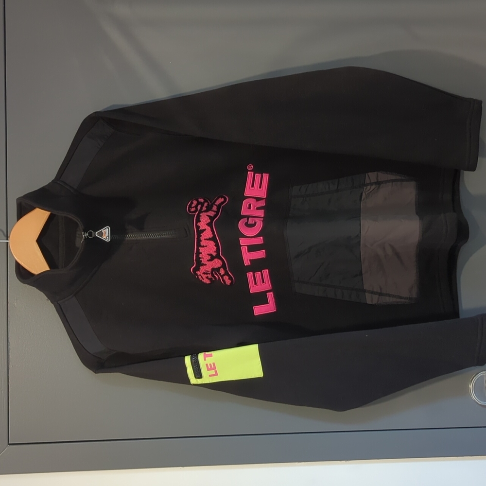 Le Tigre 1/2 zip sweatshirt. Black. Size L